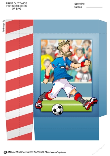 Football Dude Blue and White Beard Mini Gift Bag