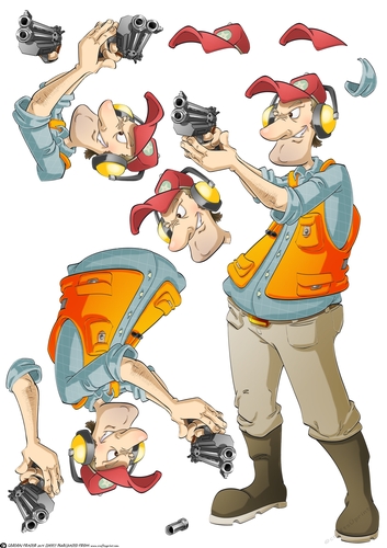 Shooting Range Dude Decoupage Sheet