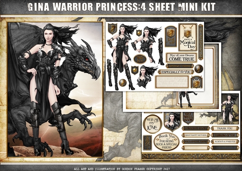 Gina Warrior Princess 4 Sheet Mini Kit (Black)