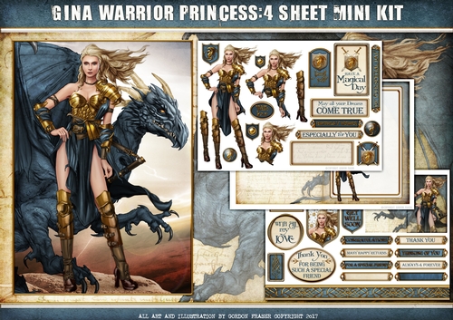 Gina Warrior Princess 4 Sheet Mini Kit (Blue)