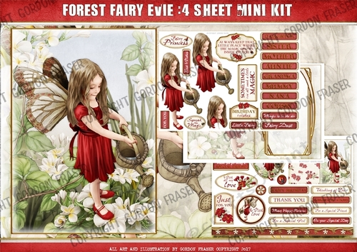 Forest Fairy Evie 4 Sheet Mini Kit Red