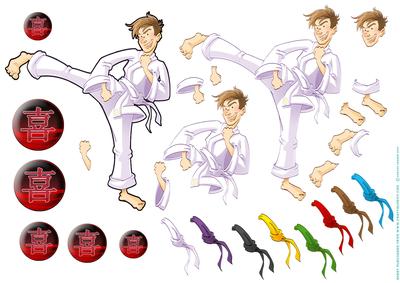Karate Dude Decoupage Sheet.