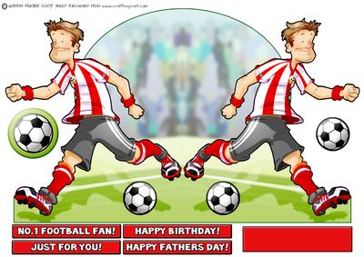 Football Dude Red and White Shaped.