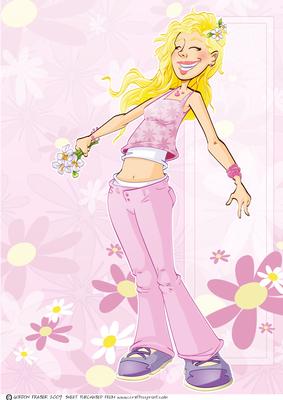 Pink Flower Girl A4.