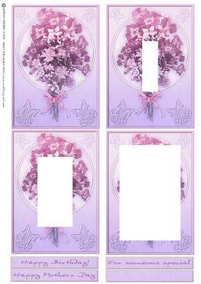 Lilac Flower Circle Inverted Pyramid.