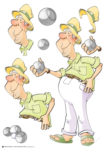 French Boules Dude Decoupage Sheet