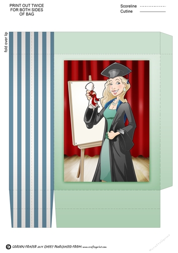 Graduation Dudess Blonde Hair Blank Board Gift Bag