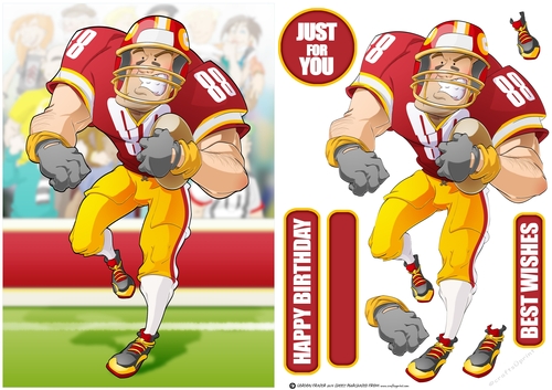 American Football Dude (Red and Yellow)