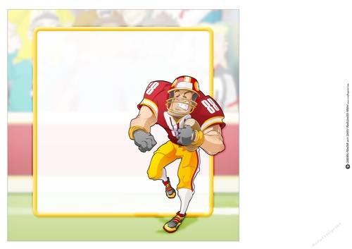 American Football Dude (Red and Yellow) 8x8 Insert