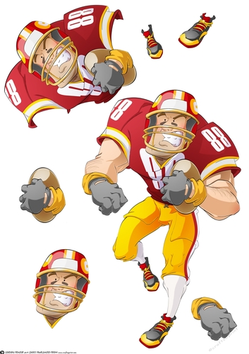 American Football Dude (Red and Yellow) Decoupage Sheet