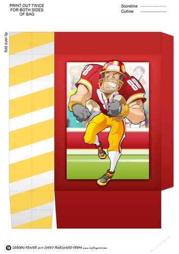 American Football Dude (Red and Yellow) Mini Gift Bag