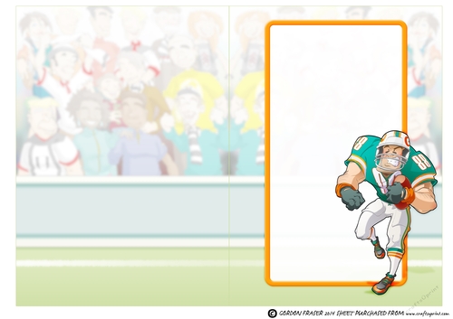 American Football Dude (Aqua and Orange) Insert
