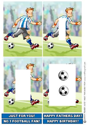 Football Dude Blue Inverted Pyramid.