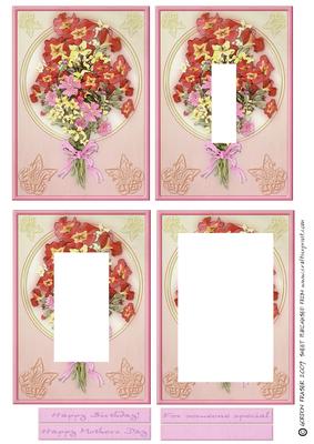 Pink Flower Circle Inverted Pyramid.