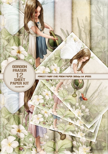 Forest Fairy Evie 12 Sheet Flowers Paper Kit