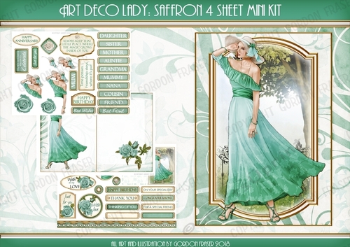 Art Deco Lady Saffron Aqua Mini Kit