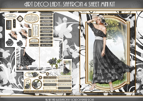 Art Deco Lady Saffron Black Mini Kit