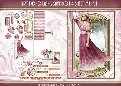 Art Deco Lady Saffron Dark Pink Mini Kit