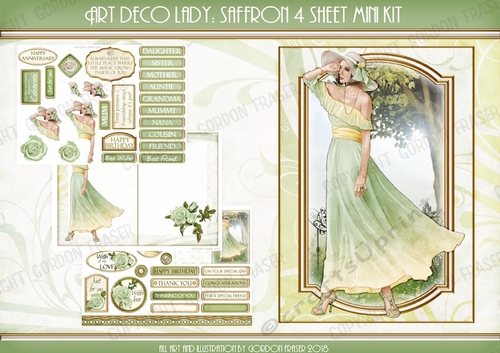 Art Deco Lady Saffron Green Mini Kit
