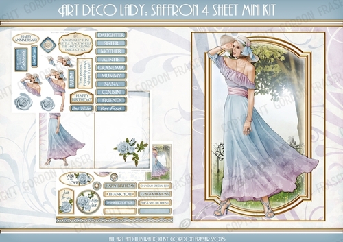 Art Deco Lady Saffron Light Blue Mini Kit
