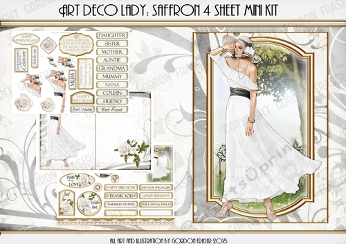 Art Deco Lady Saffron White Mini Kit