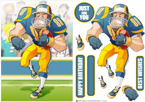 American Football Dude (Blue and Yellow)