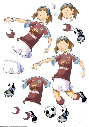 Football Dudess (Blue and Maroon) Decoupage