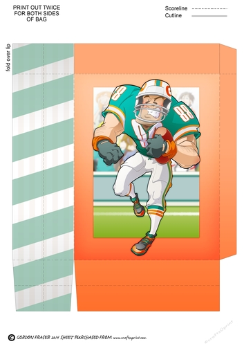American Football Dude (Aqua and Orange) Mini Gift Bag