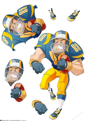 American Football Dude (Blue and Yellow) Decoupage Sheet