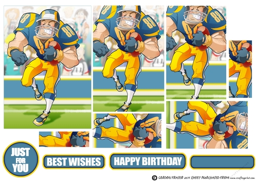 American Football Dude (Blue and Yellow) Pyramid