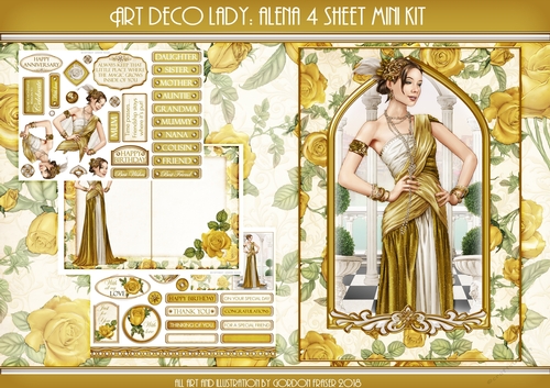 Art Deco Lady Alena 4 Sheet Mini Kit (Gold)