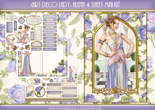 Art Deco Lady Alena 4 Sheet Mini Kit (Lilac)