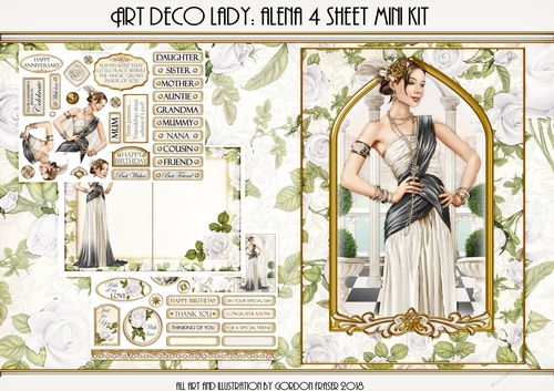 Art Deco Lady Alena 4 Sheet Mini Kit (White)