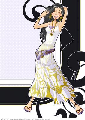 White and Gold Girl A4.