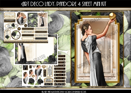Art Deco Pandore 4 Sheet Mini Kit Black