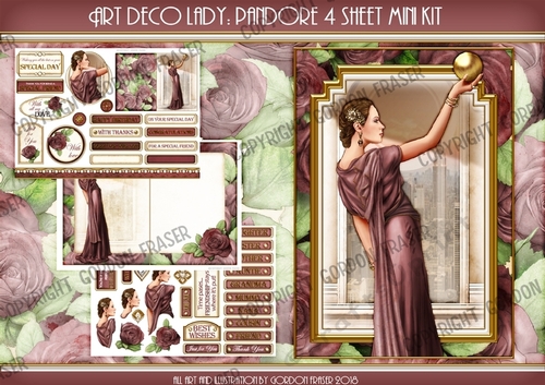 Art Deco Pandore 4 Sheet Mini Kit Dark Pink