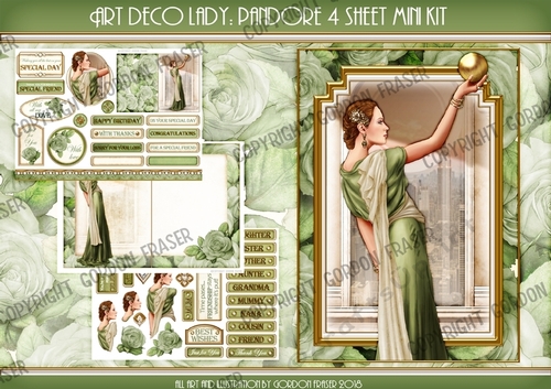 Art Deco Pandore 4 Sheet Mini Kit Green