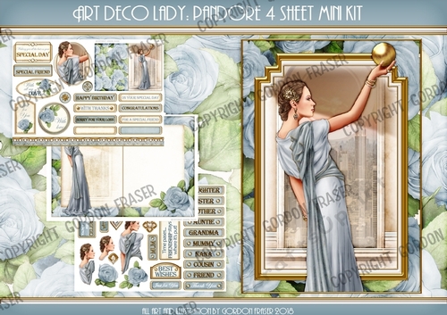 Art Deco Pandore 4 Sheet Mini Kit Light Blue