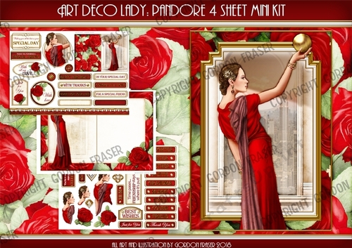 Art Deco Pandore 4 Sheet Mini Kit Red