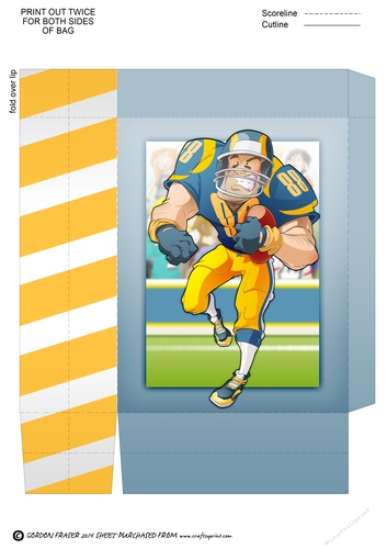 American Football Dude (Blue and Yellow) Mini Gift Bag
