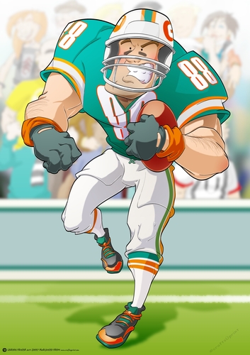 American Football Dude (Aqua and Orange) A4