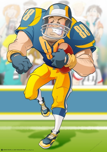 American Football Dude (Blue and Yellow) A4