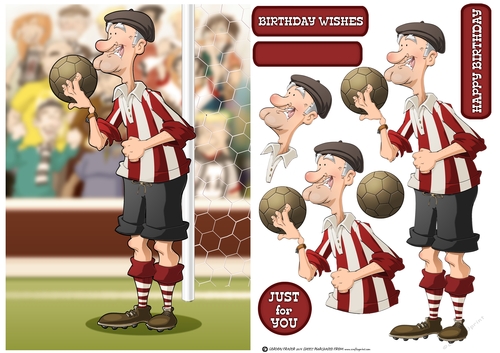 Red and White Stripe Old Footballer Dude