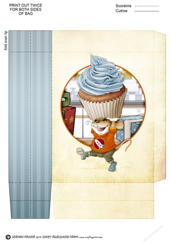 Mr Cup Cake Mouse (Blue) Mini Gift Bag