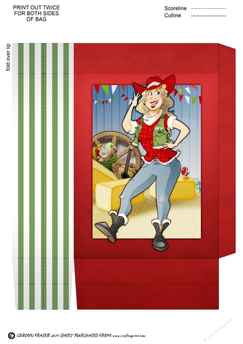 Christmas Line Dancer Lady (Red) Mini Gift Bag