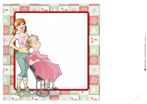 Hairdresser Dudess Christmas 8x8 Insert
