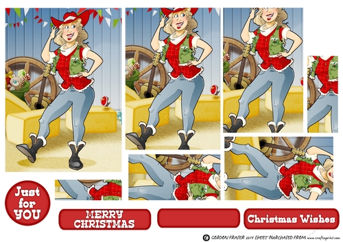 Christmas Line Dancer Lady (Red) Pyramid