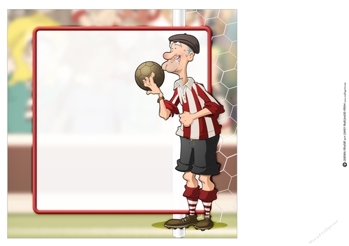 Red and White Stripe Old Footballer Dude 8x8 Insert