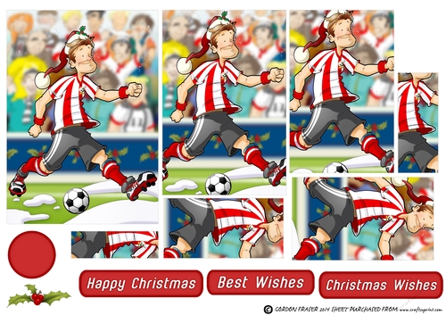 Football Dude Red and White Stripe Christmas Pyramid