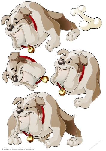 Bulldog Brown Decoupage Sheet